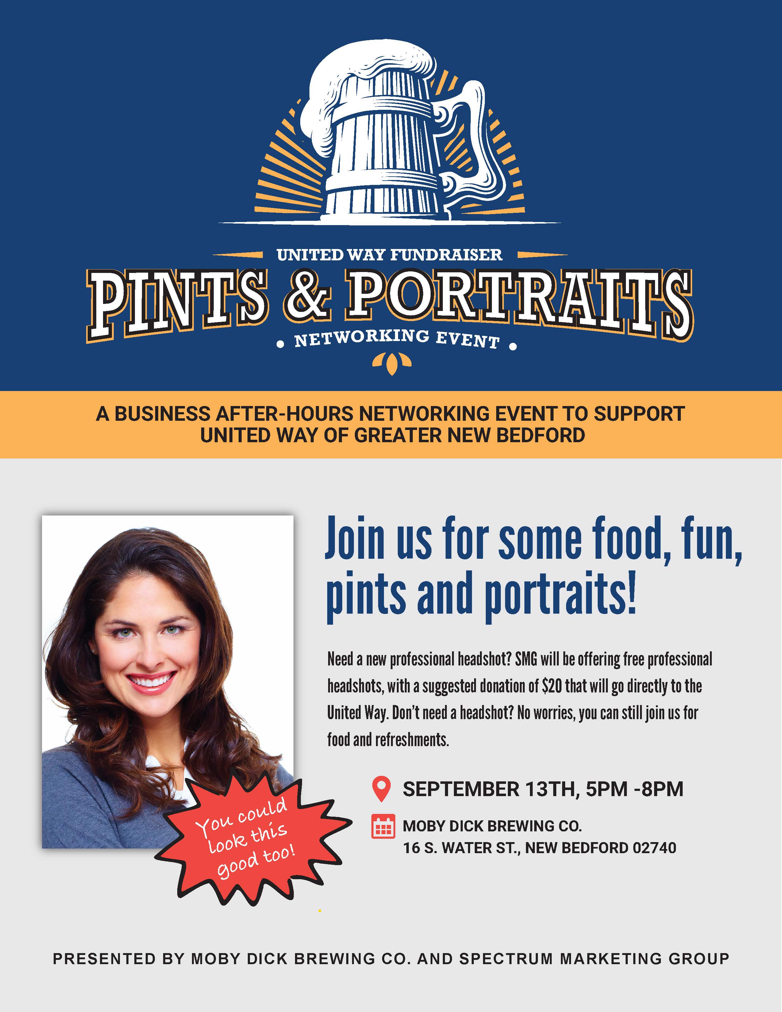 Pints & Portraits Flyer
